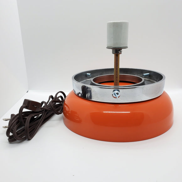 Orange Powder Coated Lamp Display Base with Mounting Ring