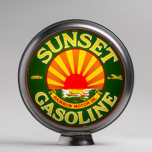 Sunset (Round Logo) 15" Gas Pump Globe with unpainted steel body