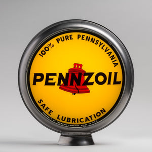 Pennzoil 15" Gas Pump Globe with unpainted steel body