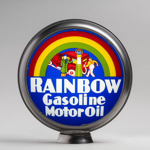 Rainbow Gasoline 15" Gas Pump Globe with unpainted steel body