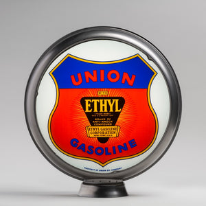 Union Ethyl 15" Gas Pump Globe with unpainted steel body