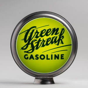 Green Streak 15" Gas Pump Globe with unpainted steel body