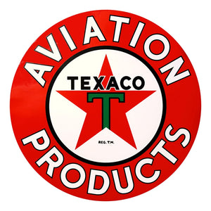 Texaco Aviation Products Round Vinyl Decal - 12"