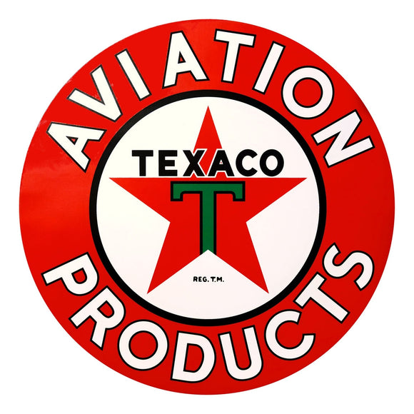 Texaco Aviation Products Round Vinyl Decal - 12