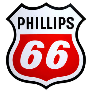 Phillips 66 Red and White Logo Vinyl Decal - 10"