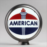 American Gasoline Oval Logo 13.5" Gas Pump Globe with Steel Body