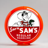 Sav'n Sam's Regular Gasoline 13.5" Gas Pump Globe with Orange Plastic Body