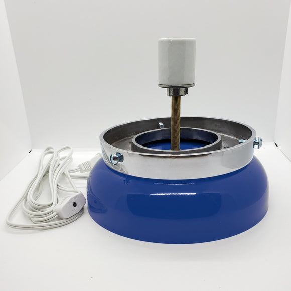 Light Blue Powder Coated Lamp Display Base with Mounting Ring