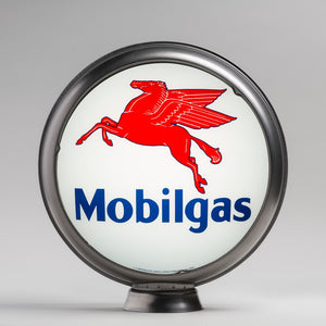 Mobilgas 15" Gas Pump Globe with unpainted steel body
