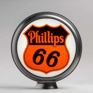Phillips 66 15" Gas Pump Globe with unpainted steel body
