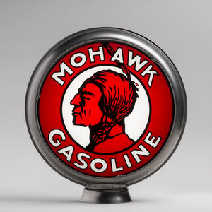 Mohawk Gasoline 15" Gas Pump Globe with unpainted steel body