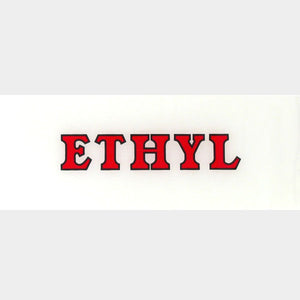 Ethyl Red with Black Outline Flat Ad Glass