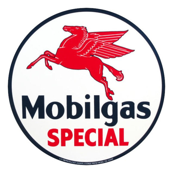 Mobilgas Special Round Vinyl Decal - 12