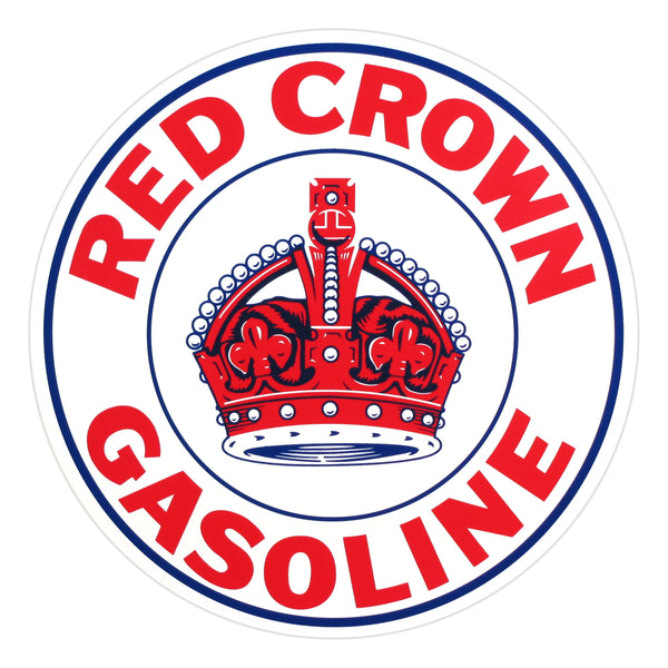RED CROWN GASOLINEレッドクラウンガソリン　ヴィンテージ琺瑯看板 RED CROWN GASOLINEレッドクラウンガソリン ヴィンテージ琺瑯
