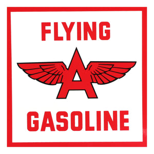Flying A Gasoline Square Vinyl Decal - 10"