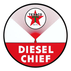 Texaco Diesel Chief Round Vinyl Decal - 12"