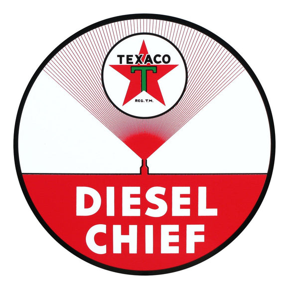 Texaco Diesel Chief Round Vinyl Decal - 12
