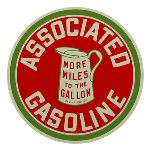 12" Associated Gasoline Water Transfer Decal