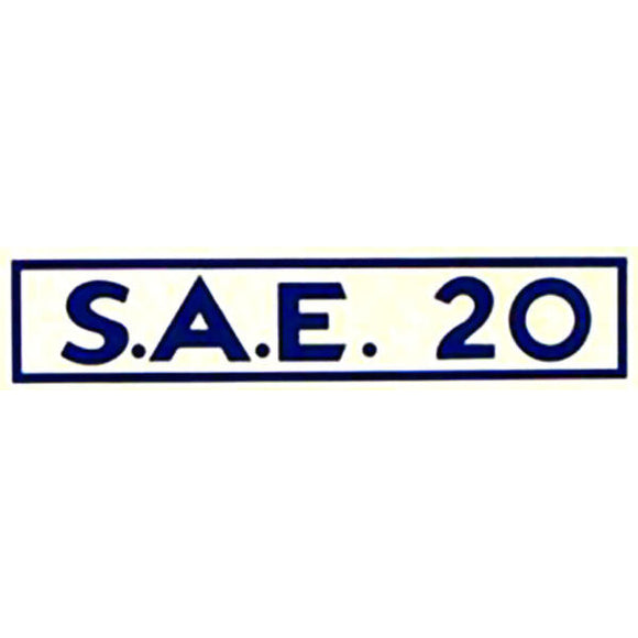 S.A.E. 20 Water Transfer Decal