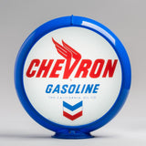 Chevron 13.5" Gas Pump Globe with Light Blue Plastic Body