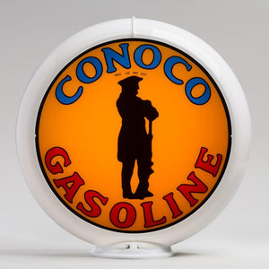 Conoco Minuteman 13.5" Gas Pump Globe with White Plastic Body