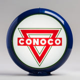 Conoco Triangle 13.5" Gas Pump Globe with Dark Blue Plastic Body