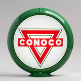 Conoco Triangle 13.5" Gas Pump Globe with Green Plastic Body