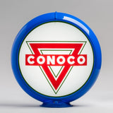 Conoco Triangle 13.5" Gas Pump Globe with Light Blue Plastic Body