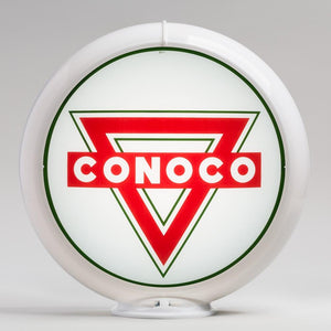 Conoco Triangle 13.5" Gas Pump Globe with White Plastic Body