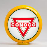 Conoco Triangle 13.5" Gas Pump Globe with Yellow Plastic Body