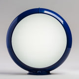 Frosted 13.5" Gas Pump Globe with Dark Blue Plastic Body