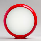 Frosted 13.5" Gas Pump Globe with Red Plastic Body
