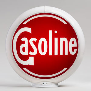 Gasoline 13.5" Gas Pump Globe with White Plastic Body