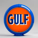 Gulf 13.5" Gas Pump Globe with Light Blue Plastic Body