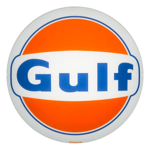 Gulf 1960 Logo 13.5" Gas Pump Globe with White Plastic Body