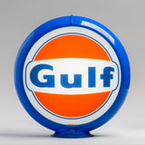 Gulf 1960 Logo 13.5" Gas Pump Globe with Light Blue Plastic Body