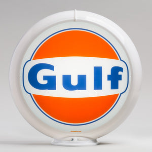 Gulf 1960 Logo 13.5" Gas Pump Globe with White Plastic Body
