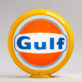 Gulf 1960 Logo 13.5" Gas Pump Globe with Yellow Plastic Body