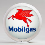 Mobilgas 13.5" Gas Pump Globe with White Plastic Body