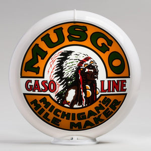Musgo 13.5" Gas Pump Globe with White Plastic Body
