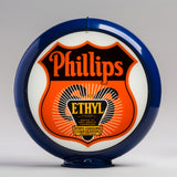 Phillips 66 Ethyl (Sunburst) 13.5" Gas Pump Globe with Dark Blue Plastic Body