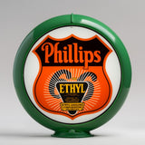 Phillips 66 Ethyl (Sunburst) 13.5" Gas Pump Globe with Green Plastic Body