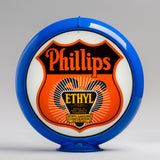 Phillips 66 Ethyl (Sunburst) 13.5" Gas Pump Globe with Light Blue Plastic Body