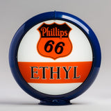 Phillips Ethyl "Bar" 13.5" Gas Pump Globe with Dark Blue Plastic Body