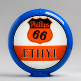 Phillips Ethyl "Bar" 13.5" Gas Pump Globe with Light Blue Plastic Body
