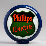 Phillips Unique 13.5" Gas Pump Globe with Dark Blue Plastic Body