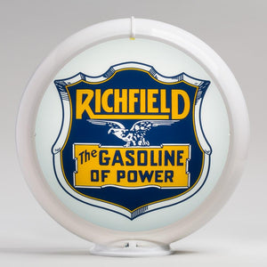 Richfield Gasoline of Power 13.5" Gas Pump Globe with White Plastic Body