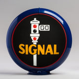 Signal 13.5" Gas Pump Globe with Dark Blue Plastic Body