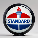 Standard Oval 13.5" Gas Pump Globe with Black Plastic Body