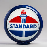 Standard Oval 13.5" Gas Pump Globe with Dark Blue Plastic Body